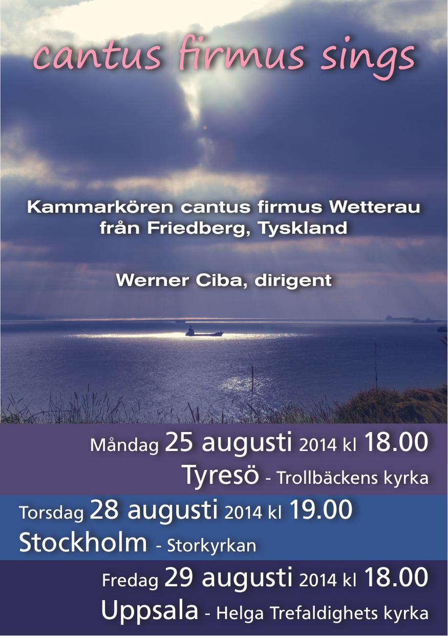 Plakat zu dem Konzerten in Schweden